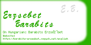 erzsebet barabits business card